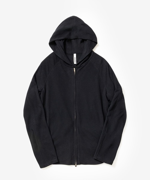 ATTACHMENT（アタッチメント）の「VI/PE スムース ジップアップ ライトフーディ / VI/PE SMOOTH ZIP-UP LIGHT HOODIE（パーカー・メンズ・ブラック/オフホワイト/ダークグレー・2/1/4/3）」の2枚目の写真