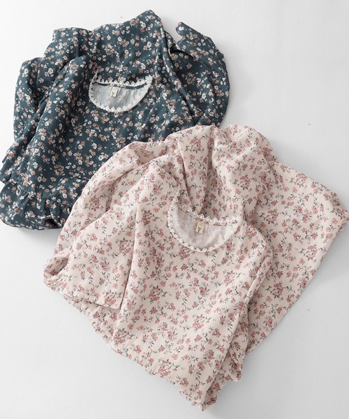 LUCPY(ラクピー)の「小花柄ギャザーロングワンピース(ワンピース・レディース・ピンク/ブルー・XX-LARGE/X-LARGE/LARGE/MEDIUM)」の4枚目の写真