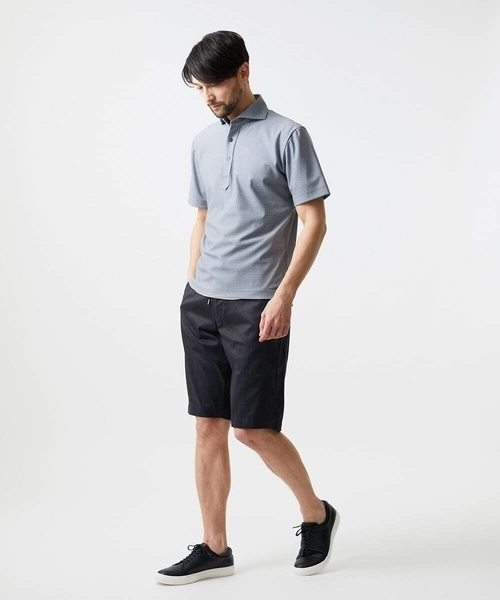 MICHEL KLEIN HOMME   （ミッシェルクランオム）の「《日本製》チドリ柄半袖ポロシャツ（Tシャツ/カットソー・メンズ・ブルー/ダークグレー・MEDIUM/LARGE/X-LARGE）」の6枚目の写真