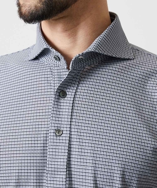 MICHEL KLEIN HOMME   （ミッシェルクランオム）の「《日本製》チドリ柄半袖ポロシャツ（Tシャツ/カットソー・メンズ・ブルー/ダークグレー・MEDIUM/LARGE/X-LARGE）」の10枚目の写真