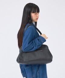 【YArKA/ヤーカ】 real leather long frame soft bag/口金バッグ/リアルレザーボストンバッグ/ドクダーズバッグ