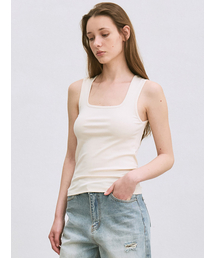 square neck tank top (cream)