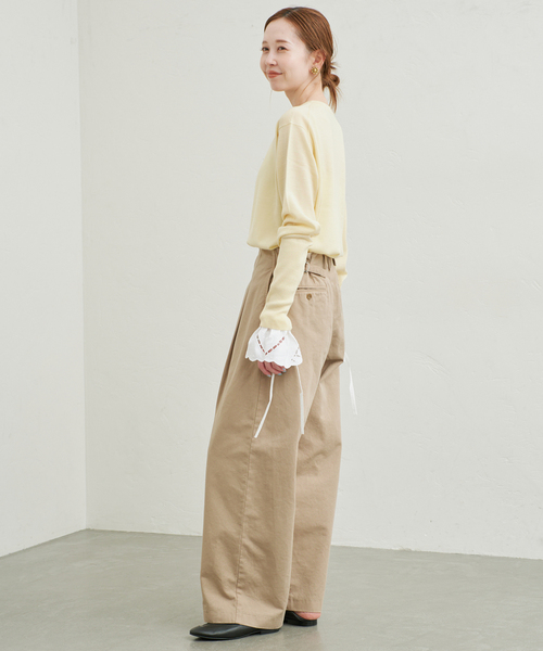SLOBE IENA(スローブイエナ)の「セルライクチノタックスラックス(チノパンツ・レディース・ブラウン/ベージュ・38/36)」の21枚目の写真