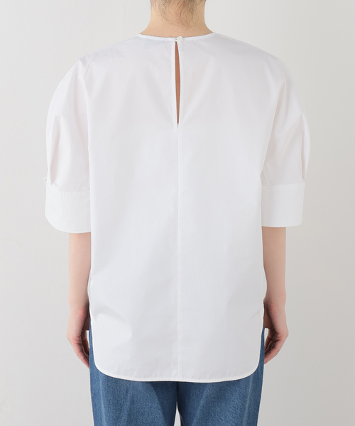 tibi(ティビ)の「TIBI/ティビ COMPACT ECO POPLIN REVERSE SLEEVE TOP ブラウス(シャツ/ブラウス・レディース・ホワイト・2)」の3枚目の写真