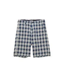 STAR PRINT CHECK CUT-OFF SHORTS