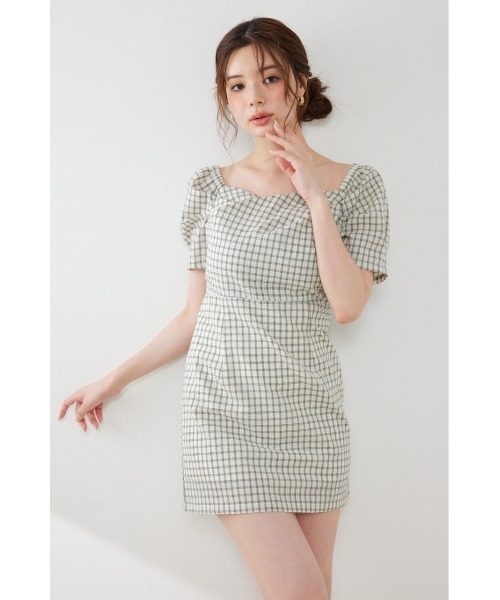rienda(リエンダ)の「フロントカシュクール2WAYパフスリーブミニワンピース 夏服(ワンピース・レディース・ホワイト系その他/ライトピンク/ブラック系その他・MEDIUM/SMALL)」の6枚目の写真