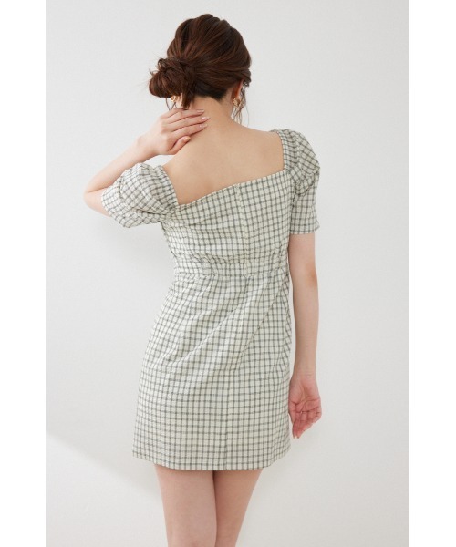 rienda(リエンダ)の「フロントカシュクール2WAYパフスリーブミニワンピース 夏服(ワンピース・レディース・ホワイト系その他/ライトピンク/ブラック系その他・MEDIUM/SMALL)」の8枚目の写真