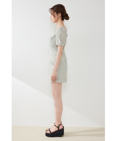 rienda(リエンダ)の「フロントカシュクール2WAYパフスリーブミニワンピース 夏服(ワンピース・レディース・ホワイト系その他/ライトピンク/ブラック系その他・MEDIUM/SMALL)」の10枚目の写真