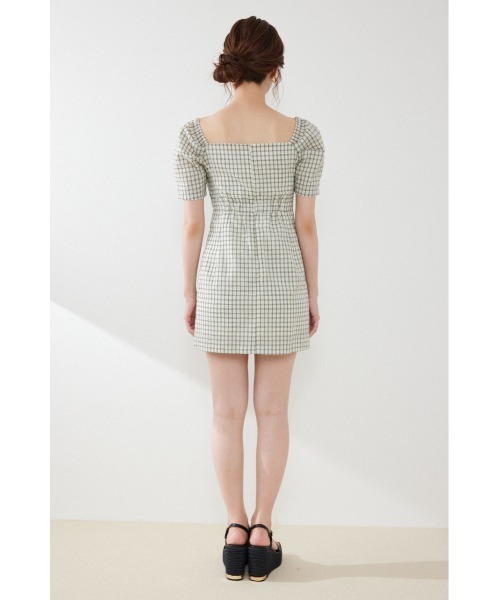 rienda(リエンダ)の「フロントカシュクール2WAYパフスリーブミニワンピース 夏服(ワンピース・レディース・ホワイト系その他/ライトピンク/ブラック系その他・MEDIUM/SMALL)」の11枚目の写真