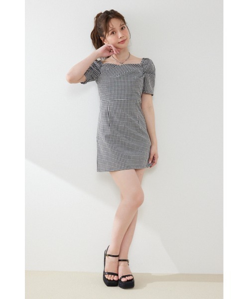 rienda(リエンダ)の「フロントカシュクール2WAYパフスリーブミニワンピース 夏服(ワンピース・レディース・ホワイト系その他/ライトピンク/ブラック系その他・MEDIUM/SMALL)」の17枚目の写真