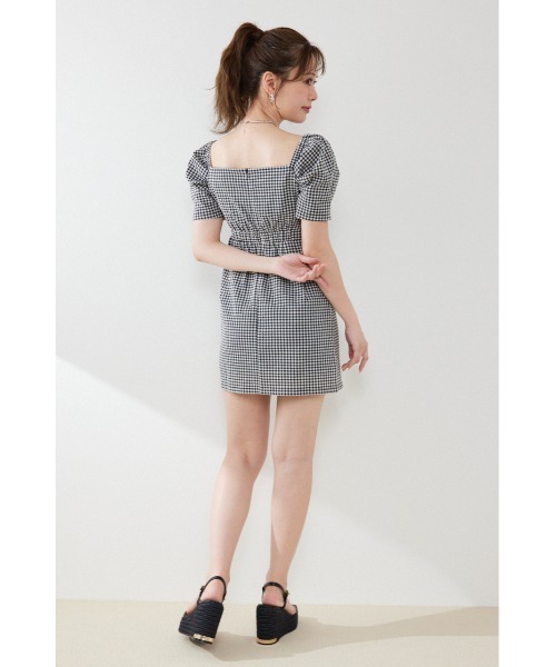 rienda(リエンダ)の「フロントカシュクール2WAYパフスリーブミニワンピース 夏服(ワンピース・レディース・ホワイト系その他/ライトピンク/ブラック系その他・MEDIUM/SMALL)」の19枚目の写真