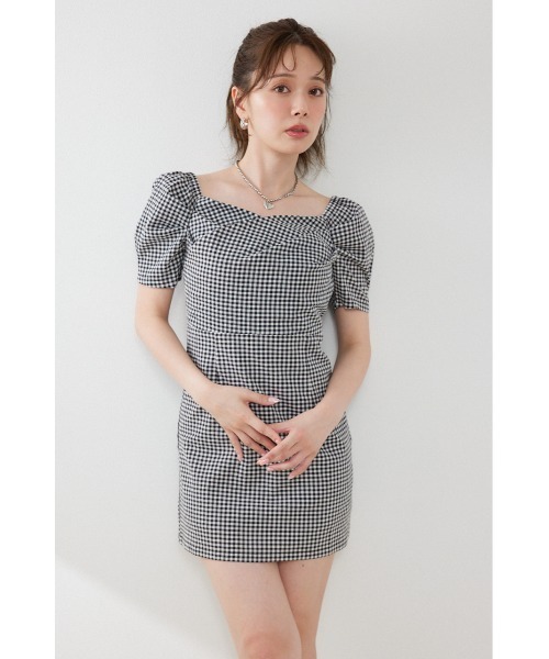 rienda(リエンダ)の「フロントカシュクール2WAYパフスリーブミニワンピース 夏服(ワンピース・レディース・ホワイト系その他/ライトピンク/ブラック系その他・MEDIUM/SMALL)」の20枚目の写真