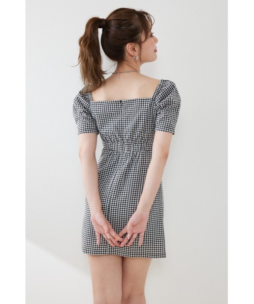 rienda(リエンダ)の「フロントカシュクール2WAYパフスリーブミニワンピース 夏服(ワンピース・レディース・ホワイト系その他/ライトピンク/ブラック系その他・MEDIUM/SMALL)」の22枚目の写真