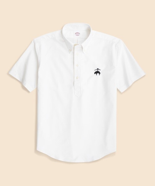 BROOKS BROTHERS(ブルックスブラザーズ)の「◆オンラインストア限定◆ コットンオックスフォード ビッグGFロゴ ショートスリーブ プルオーバー スポーツシャツ(シャツ/ブラウス・メンズ・ホワイト・LARGE/MEDIUM/SMALL)」の1枚目の写真