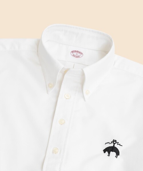 BROOKS BROTHERS(ブルックスブラザーズ)の「◆オンラインストア限定◆ コットンオックスフォード ビッグGFロゴ ショートスリーブ プルオーバー スポーツシャツ(シャツ/ブラウス・メンズ・ホワイト・LARGE/MEDIUM/SMALL)」の2枚目の写真