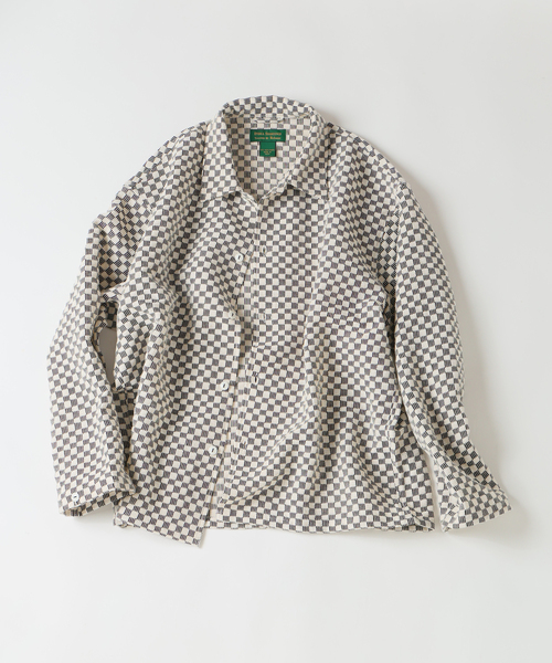 JOURNAL STANDARD relume(ジャーナルスタンダード レリューム)の「インディア コットン クロシェ編み シャツ(シャツ/ブラウス・メンズ・ブラック/グリーン/アイボリー/オレンジ・MEDIUM/LARGE)」の1枚目の写真