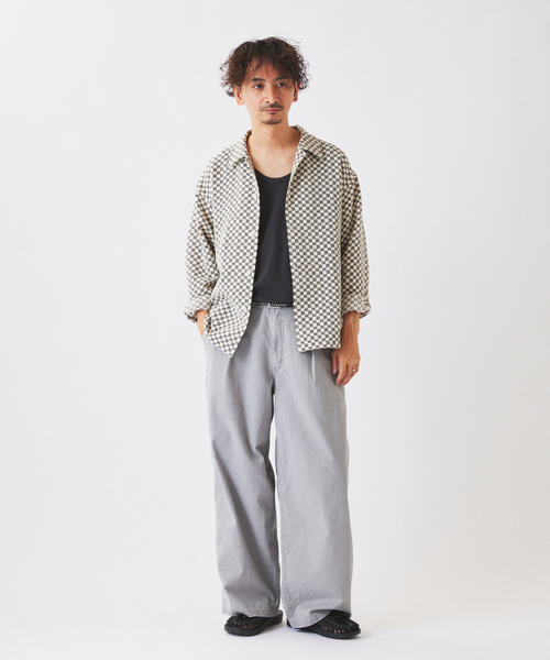 JOURNAL STANDARD relume(ジャーナルスタンダード レリューム)の「インディア コットン クロシェ編み シャツ(シャツ/ブラウス・メンズ・ブラック/グリーン/アイボリー/オレンジ・MEDIUM/LARGE)」の5枚目の写真