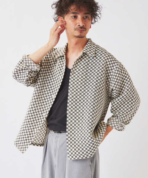 JOURNAL STANDARD relume(ジャーナルスタンダード レリューム)の「インディア コットン クロシェ編み シャツ(シャツ/ブラウス・メンズ・ブラック/グリーン/アイボリー/オレンジ・MEDIUM/LARGE)」の10枚目の写真