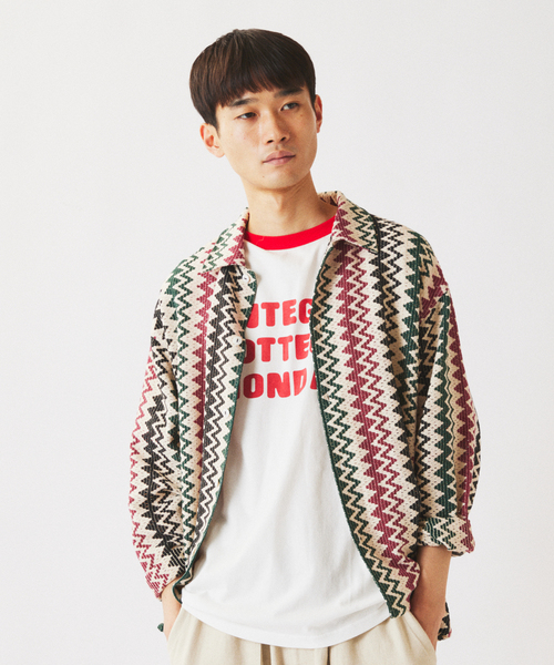 JOURNAL STANDARD relume(ジャーナルスタンダード レリューム)の「インディア コットン クロシェ編み シャツ(シャツ/ブラウス・メンズ・ブラック/グリーン/アイボリー/オレンジ・MEDIUM/LARGE)」の15枚目の写真
