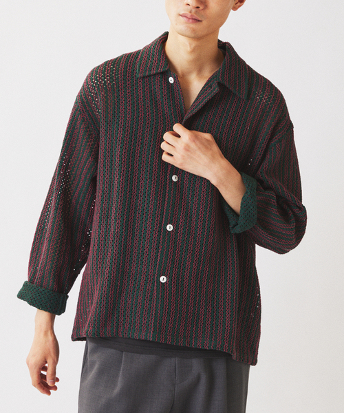 JOURNAL STANDARD relume(ジャーナルスタンダード レリューム)の「インディア コットン クロシェ編み シャツ(シャツ/ブラウス・メンズ・ブラック/グリーン/アイボリー/オレンジ・MEDIUM/LARGE)」の21枚目の写真