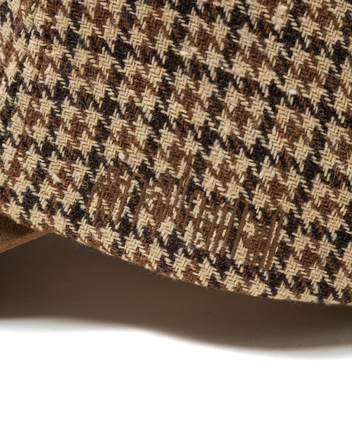 Manhattan Portage（マンハッタンポーテージ）の「Manhattan Portage / マンハッタンポーテージ NY EMB CHECK CAP ニューヨーク エンブレム チェック キャップ チェック柄 千鳥格子 スウェード 配色 切り替え バイカラー ツートン フロントロゴ 刺繍 カジュアル レトロ トラッド トラディショナル メンズ レディース 2026年秋冬 秋物（キャップ・メンズ・ホワイト/ブラウン/グレー・FREE）」の12枚目の写真