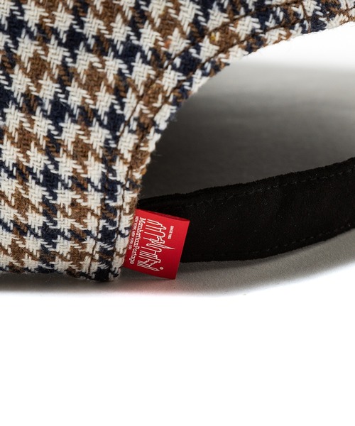 Manhattan Portage（マンハッタンポーテージ）の「Manhattan Portage / マンハッタンポーテージ NY EMB CHECK CAP ニューヨーク エンブレム チェック キャップ チェック柄 千鳥格子 スウェード 配色 切り替え バイカラー ツートン フロントロゴ 刺繍 カジュアル レトロ トラッド トラディショナル メンズ レディース 2026年秋冬 秋物（キャップ・メンズ・ホワイト/ブラウン/グレー・FREE）」の13枚目の写真