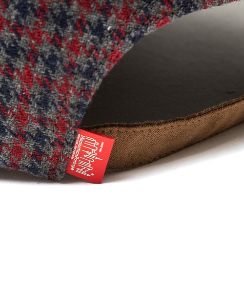 Manhattan Portage（マンハッタンポーテージ）の「Manhattan Portage / マンハッタンポーテージ NY EMB CHECK CAP ニューヨーク エンブレム チェック キャップ チェック柄 千鳥格子 スウェード 配色 切り替え バイカラー ツートン フロントロゴ 刺繍 カジュアル レトロ トラッド トラディショナル メンズ レディース 2026年秋冬 秋物（キャップ・メンズ・ホワイト/ブラウン/グレー・FREE）」の14枚目の写真