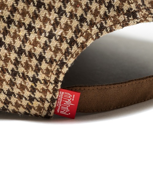 Manhattan Portage（マンハッタンポーテージ）の「Manhattan Portage / マンハッタンポーテージ NY EMB CHECK CAP ニューヨーク エンブレム チェック キャップ チェック柄 千鳥格子 スウェード 配色 切り替え バイカラー ツートン フロントロゴ 刺繍 カジュアル レトロ トラッド トラディショナル メンズ レディース 2026年秋冬 秋物（キャップ・メンズ・ホワイト/ブラウン/グレー・FREE）」の15枚目の写真