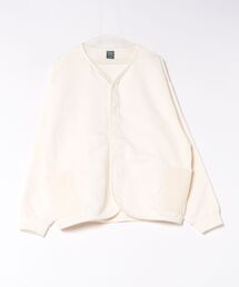 Fleece-Lined Quilted Panel Cardigan / 裏起毛キルティング切替カーディガン ワイドシルエット メンズ レディース ユニセックス トップス アウター