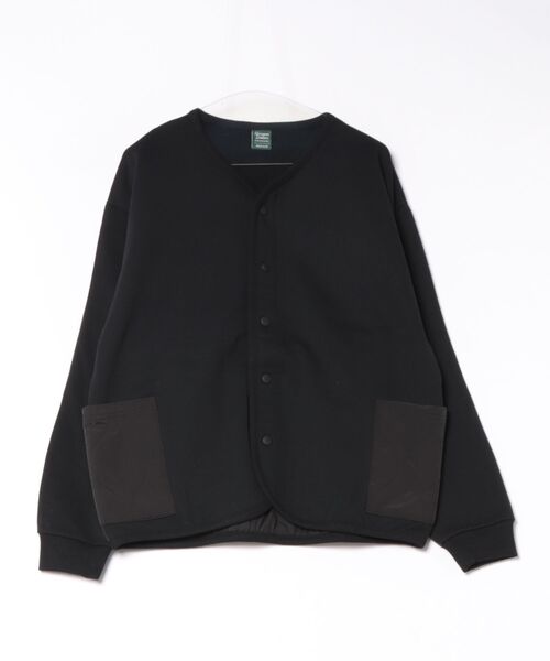 ANPAS(アンパス)の「Fleece-Lined Quilted Panel Cardigan / 裏起毛キルティング切替カーディガン ワイドシルエット メンズ レディース ユニセックス トップス アウター(カーディガン/ボレロ・メンズ・アイボリー/カーキ/ブラック・L/M)」の2枚目の写真