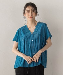 刺繍ハシゴレースブラウス