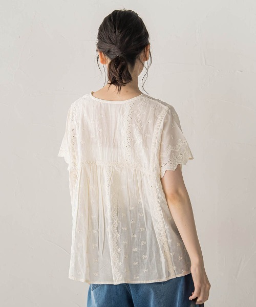 Droite lautreamont（ドロワットロートレアモン）の「刺繍ハシゴレースブラウス（シャツ/ブラウス・レディース・オフホワイト/チャコールグレー/ブルー・M）」の15枚目の写真