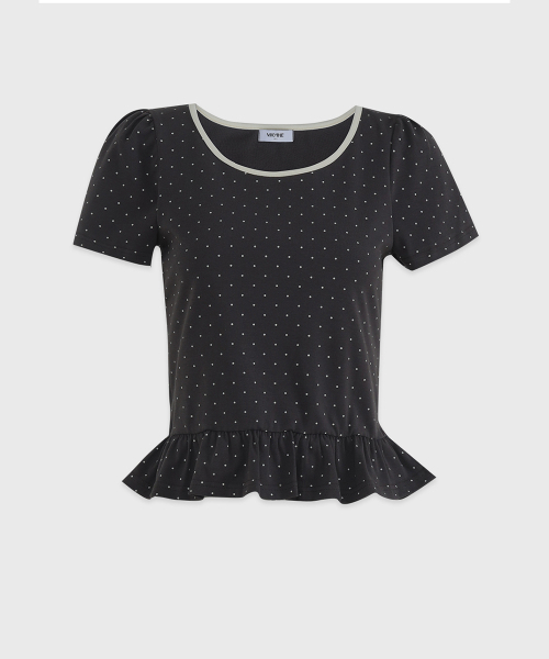 MICANE(ミケーネ)の「ララビドットショーツブラウスペプラムT(Tシャツ/カットソー・レディース・チャコール/クリーム/ライトグレー・1/2/3/4)」の15枚目の写真