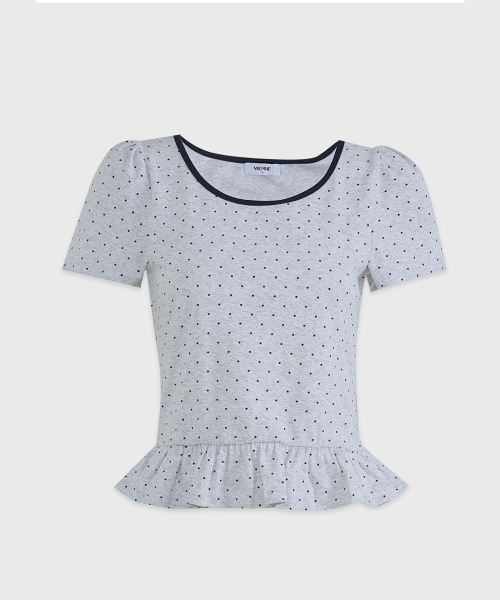 MICANE(ミケーネ)の「ララビドットショーツブラウスペプラムT(Tシャツ/カットソー・レディース・チャコール/クリーム/ライトグレー・1/2/3/4)」の16枚目の写真