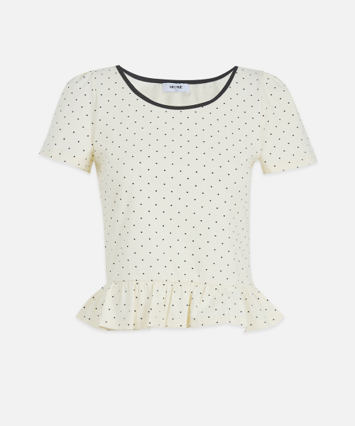 MICANE(ミケーネ)の「ララビドットショーツブラウスペプラムT(Tシャツ/カットソー・レディース・チャコール/クリーム/ライトグレー・1/2/3/4)」の17枚目の写真