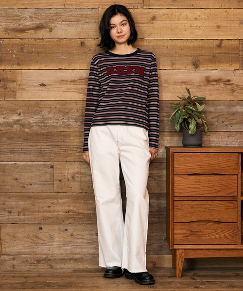 RIKKA FEMME(リッカファム)の「RIKKA FEMME/リッカファム ロングパンツ フリンジフレアデニム RF6F-3102(デニムパンツ・レディース・インディゴブルー/ホワイト・S/M/M/L)」の5枚目の写真