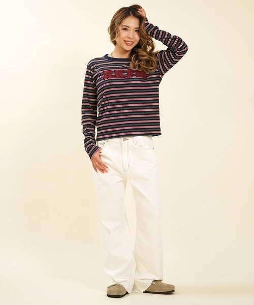 RIKKA FEMME(リッカファム)の「RIKKA FEMME/リッカファム ロングパンツ フリンジフレアデニム RF6F-3102(デニムパンツ・レディース・インディゴブルー/ホワイト・S/M/M/L)」の9枚目の写真