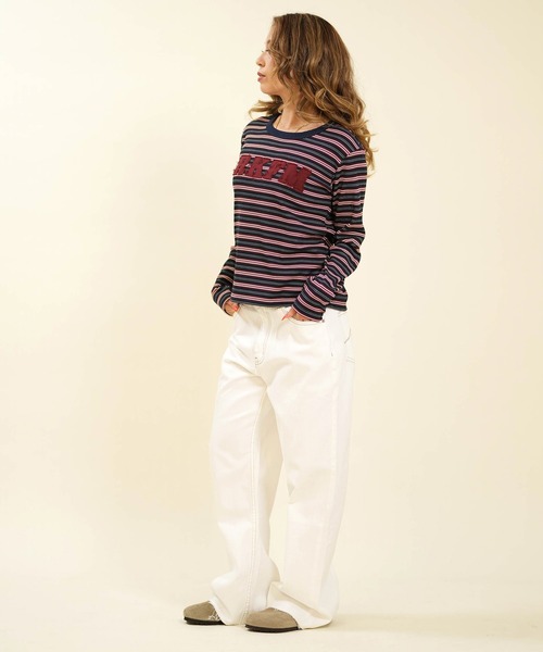 RIKKA FEMME(リッカファム)の「RIKKA FEMME/リッカファム ロングパンツ フリンジフレアデニム RF6F-3102(デニムパンツ・レディース・インディゴブルー/ホワイト・S/M/M/L)」の10枚目の写真