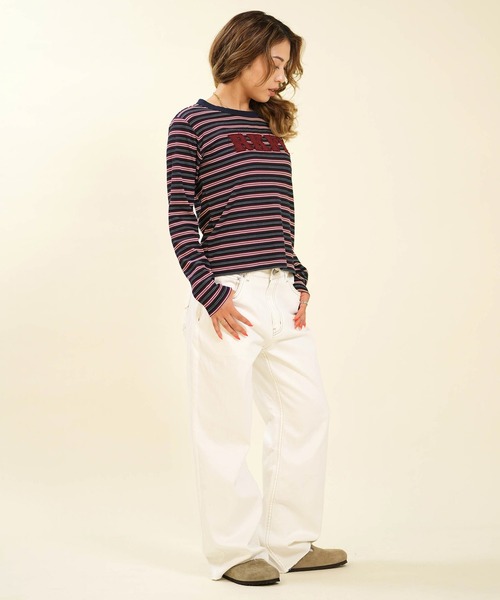 RIKKA FEMME(リッカファム)の「RIKKA FEMME/リッカファム ロングパンツ フリンジフレアデニム RF6F-3102(デニムパンツ・レディース・インディゴブルー/ホワイト・S/M/M/L)」の12枚目の写真