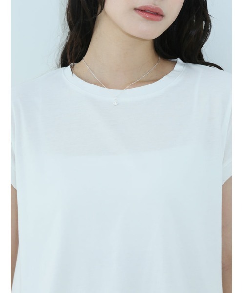 fifth（フィフス）の「裾レースフレンチスリーブTシャツ（Tシャツ/カットソー・レディース・ホワイト/ブラック・M）」の6枚目の写真