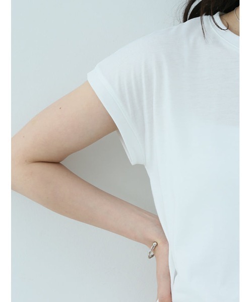fifth（フィフス）の「裾レースフレンチスリーブTシャツ（Tシャツ/カットソー・レディース・ホワイト/ブラック・M）」の7枚目の写真