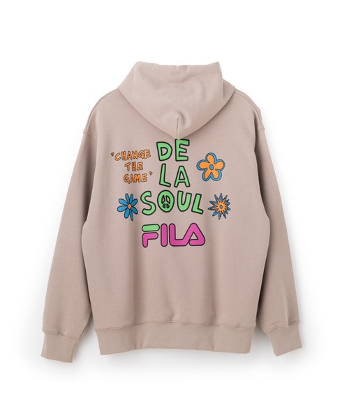 FILA（フィラ）の「DE LA SOUL×FILA HOODIE / デラソウル×フィラ　スウェットフーディ（パーカー・レディース・ベージュ/ブラック・S/L/M/XL）」の7枚目の写真