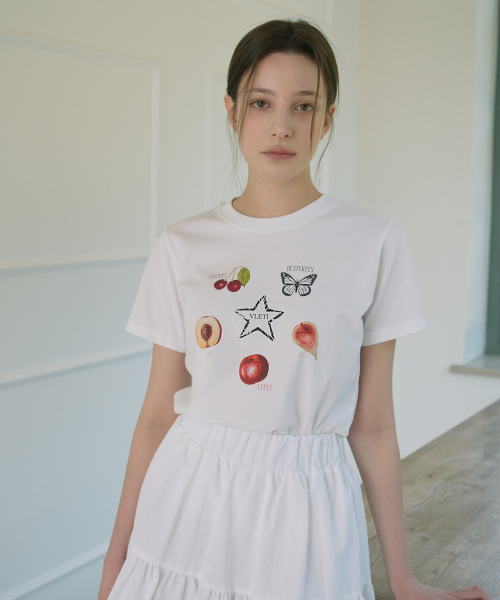 VLETI(ブレッティ)の「Fruity Artwork T-shirt (white)(Tシャツ/カットソー・レディース・ホワイト・FREE)」の1枚目の写真