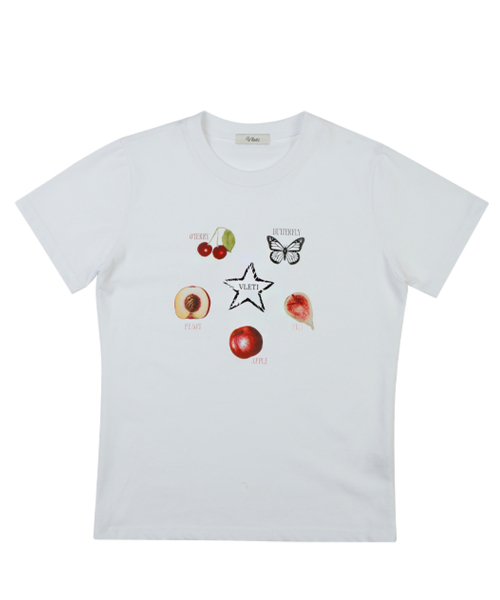 VLETI(ブレッティ)の「Fruity Artwork T-shirt (white)(Tシャツ/カットソー・レディース・ホワイト・FREE)」の2枚目の写真