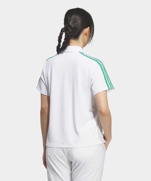 adidas(アディダス)の「スリーストライプス クライマクール ピケ 半袖 ポロシャツ【adidas Golf/アディダスゴルフ】(ポロシャツ・レディース・ホワイト・LARGE/MEDIUM/X-LARGE/SMALL/X-SMALL)」の2枚目の写真