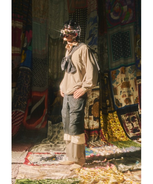 elephant TRIBAL fabrics(エレファントトライバルファブリックス)の「elephant TRIBAL fabrics Grandad Shirt (E38-3742)(シャツ/ブラウス・メンズ・ベージュ/ブラック・FREE)」の6枚目の写真