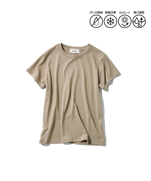 MEDE19F(メデジュウキュウ)の「MEDE19F 汗じみ軽減&接触冷感素材の大人感こなれTシャツ(Tシャツ/カットソー・レディース・ベージュ/ネイビー系/ブラウン系その他・M/L/LL)」の19枚目の写真
