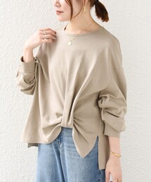 【WEB限定】〈手洗い可能〉裾 ツイスト デザイン ポンチ ロング スリーブ プルオーバー