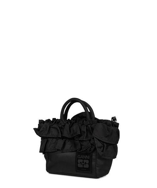 GANNI(ガニー)の「MINI SHOPPER RUFFLE(ハンドバッグ・レディース・ブラック・OS)」の4枚目の写真
