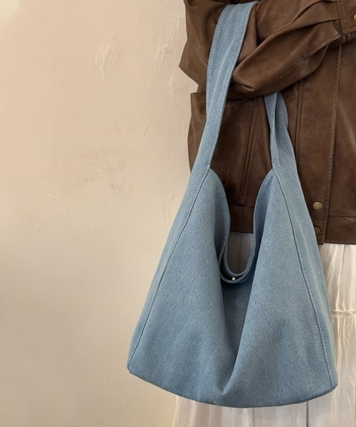 COCOMOMO(ココモモ)の「ワンハンドルショルダーバッグ ワンショルダーバッグ ショルダーバッグ トート バッグ きゃんルショルダーバッグ ワンショルダーバッグ ショルダーバッグ トート バッグ キャンバス風(トートバッグ・レディース・ライトブルー/ベージュ・FREE)」の7枚目の写真